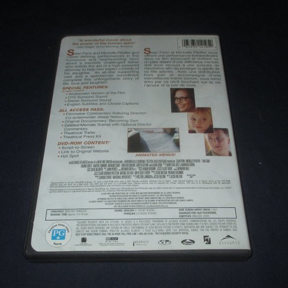 I Am Sam (DVD, 2001, Canadian) Sean Penn Michelle Pfeiffer - Picture 3 of 3